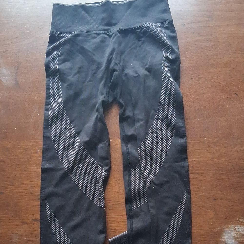 Active USA Black and Gray Kids Leggings